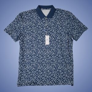 Southern Tide Performance Polo Shirt Fort Frederick Men Large Aged Denim Blue